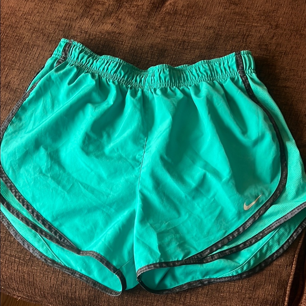 Nike Dri Fit Tempo Lined Running Teal Green Shorts Womens